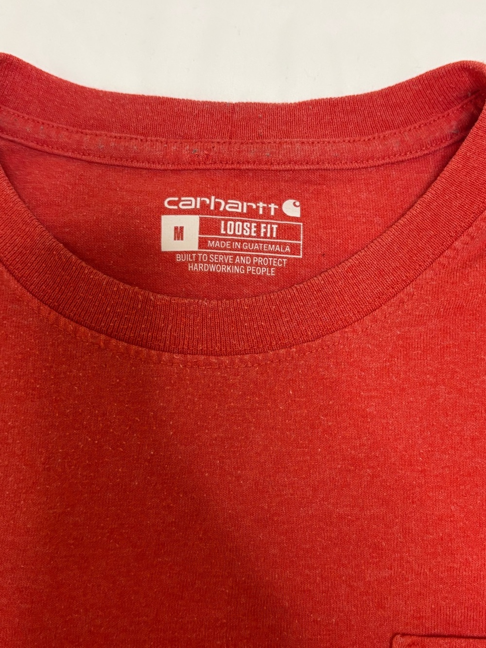 Carhartt Orange Red Men’s Medium Loose Fit Rugged Flex Tee Shirt Cotton Blend - Picture 3 of 8